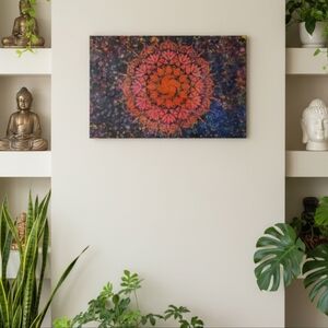 HANDCRAFTED Mandela Painting HANDPAINTED Abstract Art Colorful Wall Art Decor